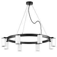 Люстра подвесная Rullo LR018368 Lightstar белая на 8 ламп, основание чёрное в стиле хай-тек 