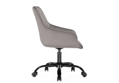Компьютерное кресло Алмер серое  566506 Woodville, серый/велюр, ножки/пластик/чёрный, размеры - *930***570*600 фото 3