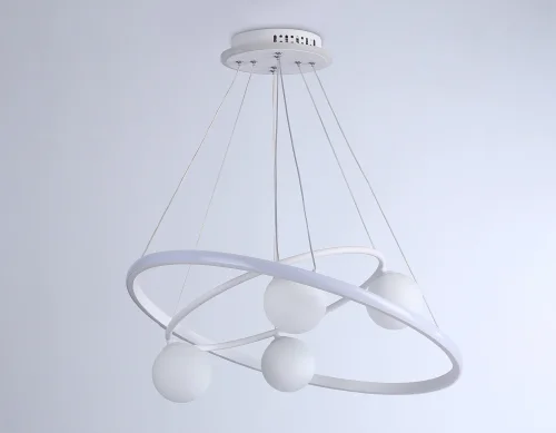Люстра подвесная LED с пультом FL66321 Ambrella light белая на 1 лампа, основание белое в стиле современный хай-тек с пультом фото 5