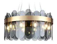Люстра подвесная Traditional TR5342 Ambrella light серая чёрная на 10 ламп, основание золотое в стиле классический 
