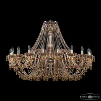 Люстра подвесная 1410/20/460 G V1003 M721 Bohemia Ivele Crystal без плафона на 20 ламп, основание золотое в стиле классический виноград