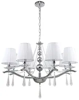 Люстра подвесная Nifty 1042/09/08P Stilfort белая на 8 ламп, основание хром в стиле классический Люстра подвесная Nifty 1042/09/08P Stilfort белая на 8 ламп, основание хром в стиле классический