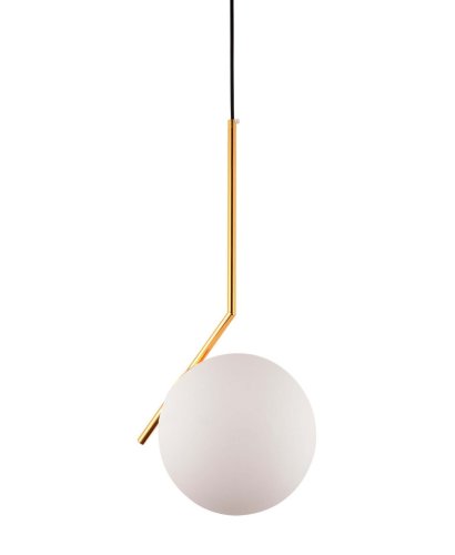 Светильник подвесной Sorento LDP 1215-200 WT+GD Lumina Deco белый 1 лампа, основание золотое в стиле современный шар