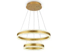 Люстра подвесная LED с пультом FA6178 Ambrella light золотая прозрачная на 1 лампа, основание золотое в стиле модерн хай-тек с пультом кольца
