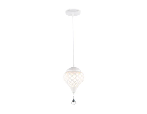 Светильник подвесной TR8441 Ambrella light белый 1 лампа, основание белое в стиле восточный кантри прованс  фото 2