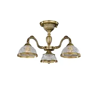 Люстра потолочная  PL 6222/3 Reccagni Angelo белая на 3 лампы, основание античное бронза в стиле классический 