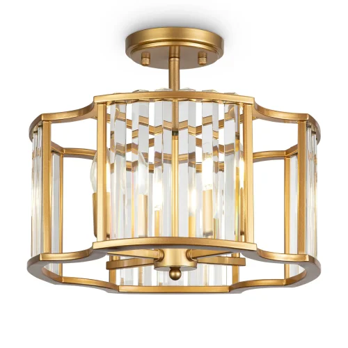 Люстра потолочная Solar MOD087CL-04G Maytoni прозрачная на 4 лампы, основание золотое в стиле современный классический 
