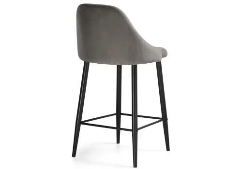 Барный стул Джама темно-серый / черный матовый 448667 Woodville, серый/велюр, ножки/металл/чёрный, размеры - ****460*530 фото 4