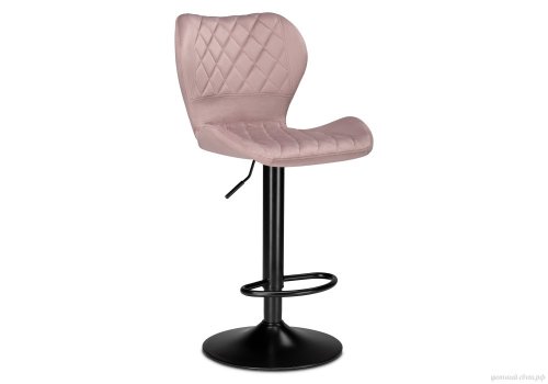 Барный стул Porch pink / black 15724 Woodville, розовый/велюр, ножки/металл/чёрный, размеры - *1080***460*490
