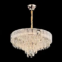 Люстра подвесная Napa LSP-8926 Lussole прозрачная на 9 ламп, основание золотое в стиле классический Люстра подвесная Napa LSP-8926 Lussole прозрачная на 9 ламп, основание золотое в стиле классический