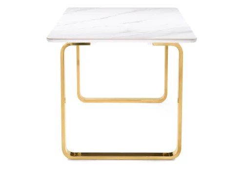 Керамический стол Селена 4 180х90х77 белый мрамор / золото 572191 Woodville столешница белая из керамика фото 2