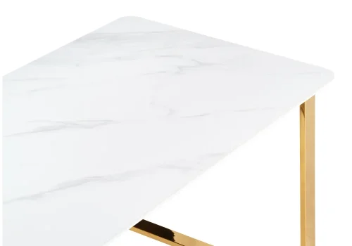 Керамический стол Селена 2 140х80х77 белый мрамор / золото 571412 Woodville столешница белая из керамика фото 6