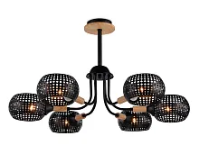 Люстра потолочная TR80167 Ambrella light чёрная на 6 ламп, основание чёрное в стиле кантри современный 