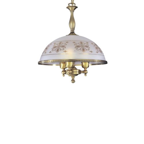 Люстра подвесная  L 6002/38 Reccagni Angelo белая прозрачная на 3 лампы, основание античное бронза в стиле классический  фото 3