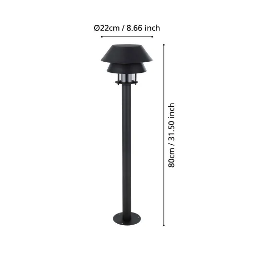 Парковый светильник Chiappera 900803 Eglo уличный IP65 чёрный 1 лампа, плафон чёрный в стиле лофт современный E27 фото 3
