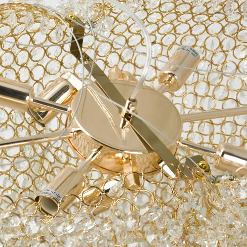 Люстра подвесная Napa LSP-8927 Lussole прозрачная на 10 ламп, основание золотое в стиле современный  фото 4