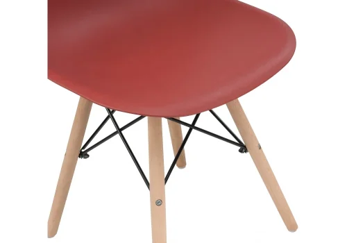 Пластиковый стул Eames PC-015 bordeaux 11896 Woodville, бордовый/, ножки/массив бука дерево/натуральный, размеры - ****460*520 фото 8