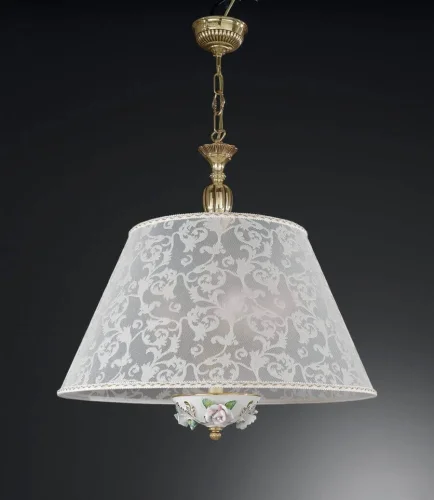Люстра подвесная  L 9100/60 Reccagni Angelo белая на 5 ламп, основание золотое в стиле классический 