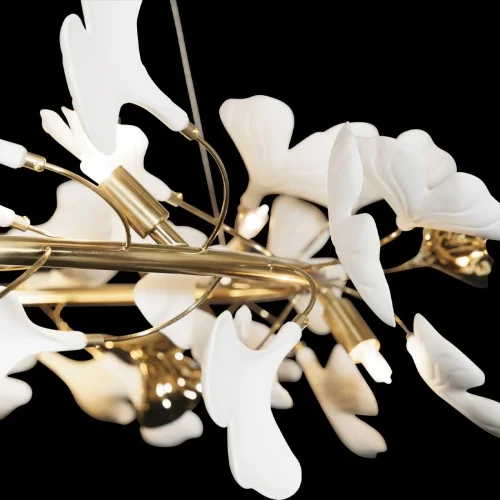 Люстра подвесная Fleur 10124/8 LOFT IT белая на 8 ламп, основание золотое в стиле арт-деко флористика  фото 5
