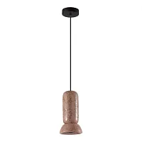 Светильник подвесной Kerama 5054/1C Odeon Light розовый 1 лампа, основание чёрное в стиле современный трубочки