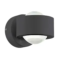 Настенный светильник LED Treviolo 98746 Eglo уличный IP44 чёрный 2 лампы, плафон чёрный в стиле хай-тек современный LED