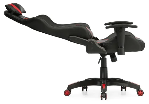Компьютерное кресло Blok red / black 15136 Woodville, чёрный красный/искусственная кожа, ножки/пластик/чёрный, размеры - *1340***670*540 фото 8