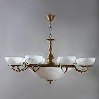 Люстра подвесная  MERIDA 0848/8 AB AMBIENTE by BRIZZI белая на 16 ламп, основание бронзовое в стиле классический 