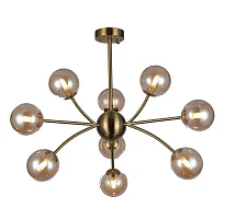 Люстра потолочная Infinity 10164/9PL Copper Escada янтарная на 9 ламп, основание медь в стиле современный шар