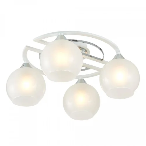 Люстра потолочная Отто CL121140 Citilux белая на 4 лампы, основание хром белое в стиле современный классический шар