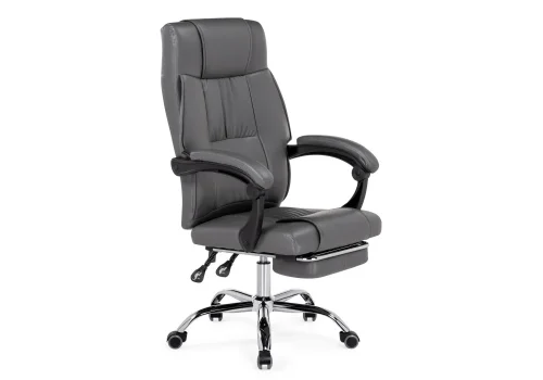 Компьютерное кресло Born gray 15347 Woodville, серый/экокожа, ножки/металл/хром, размеры - *1120***610*660 фото 2