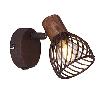 Спот с 1 лампой лофт Isabelle 54817-1 Globo коричневый E14 в стиле кантри лофт 
