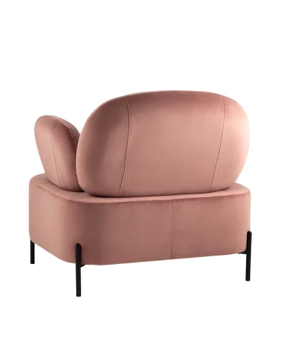 Кресло Кэнди велюр пыльно-розовый УТ000035880 Stool Group, розовый/велюр, ножки/металл/чёрный, размеры - ****860*790мм фото 4