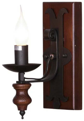 Бра  586-721-01 Velante без плафона на 1 лампа, основание чёрное коричневое в стиле кантри 