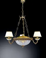 Люстра подвесная  L 6402/3 Reccagni Angelo белая на 3 лампы, основание античное бронза в стиле классический 