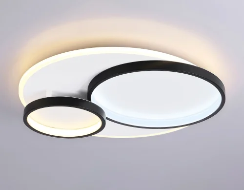 Светильник потолочный LED с пультом FA7719 Ambrella light белый чёрный 1 лампа, основание белое в стиле современный хай-тек с пультом фото 4