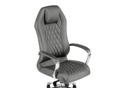 Компьютерное кресло Damian grey 15743 Woodville, серый/экокожа, ножки/металл/хром, размеры - *1330***650*670 фото 7
