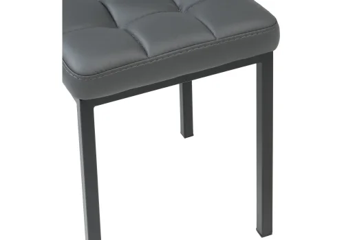 Деревянный стул Байя кожзам темно-серый / черный матовый 424170 Woodville, серый/искусственная кожа, ножки/металл/чёрный, размеры - ****350*350 фото 5
