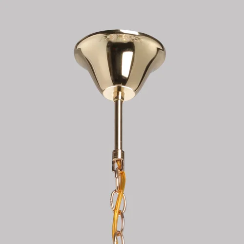 Люстра подвесная Бриз 111016108 DeMarkt прозрачная на 8 ламп, основание золотое в стиле классический  фото 4
