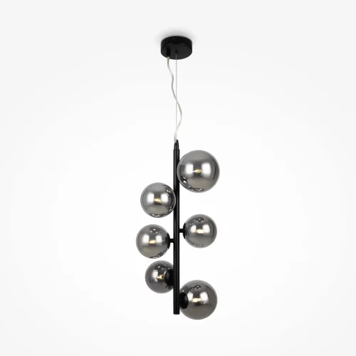 Светильник подвесной Dallas MOD545PL-06B Maytoni серый чёрный 6 ламп, основание чёрное в стиле  шар фото 3