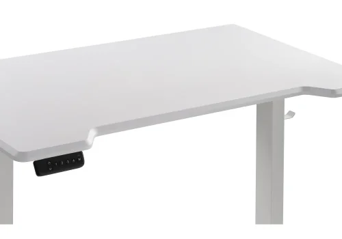 Компьютерный стол Маркос с механизмом подъема 140х80х75 белый / шагрень белая 578485 Woodville столешница белая из мдф фото 6