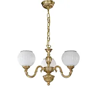 Люстра подвесная  L 9350/3 Reccagni Angelo белая на 3 лампы, основание золотое в стиле классический 