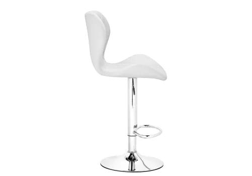 Барный стул Porch chrome / white 15646 Woodville, белый/экокожа, ножки/металл/хром, размеры - *1130***480*470 фото 3