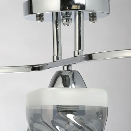 Светильник потолочный Тетро 673017003 DeMarkt серый чёрный 3 лампы, основание хром в стиле современный  фото 10