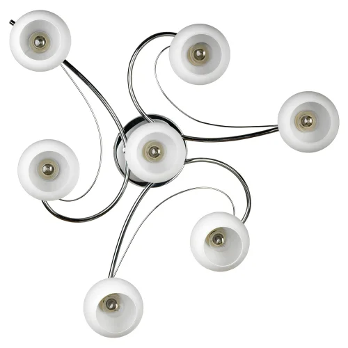 Люстра потолочная LSP-8036 Lussole белая на 7 ламп, основание хром в стиле современный  фото 2