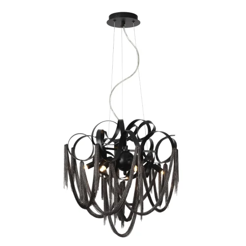 Люстра подвесная Chainy 5067/6 Odeon Light чёрная на 6 ламп, основание чёрное в стиле лофт современный  фото 3