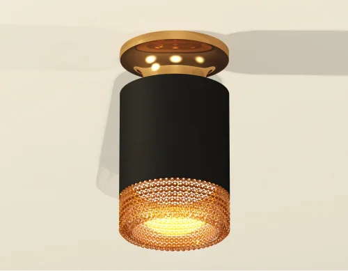 Светильник накладной Techno spot XS6302162 Ambrella light чёрный жёлтый 1 лампа, основание золотое в стиле современный круглый фото 3
