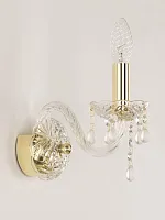 Бра 112B/1/141 G V0300 Bohemia Ivele Crystal без плафона 1 лампа, основание золотое прозрачное в стиле классический виноград
