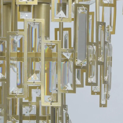 Люстра подвесная хрустальная Монарх 121010611 MW-Light прозрачная на 11 ламп, основание золотое в стиле классический  фото 7