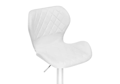 Барный стул Porch chrome / white 15646 Woodville, белый/экокожа, ножки/металл/хром, размеры - *1130***480*470 фото 5