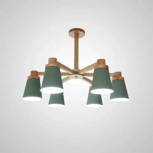 Люстра потолочная PROP 3 Green 191986-23 ImperiumLoft зелёная на 3 лампы, основание коричневое в стиле современный  фото 16